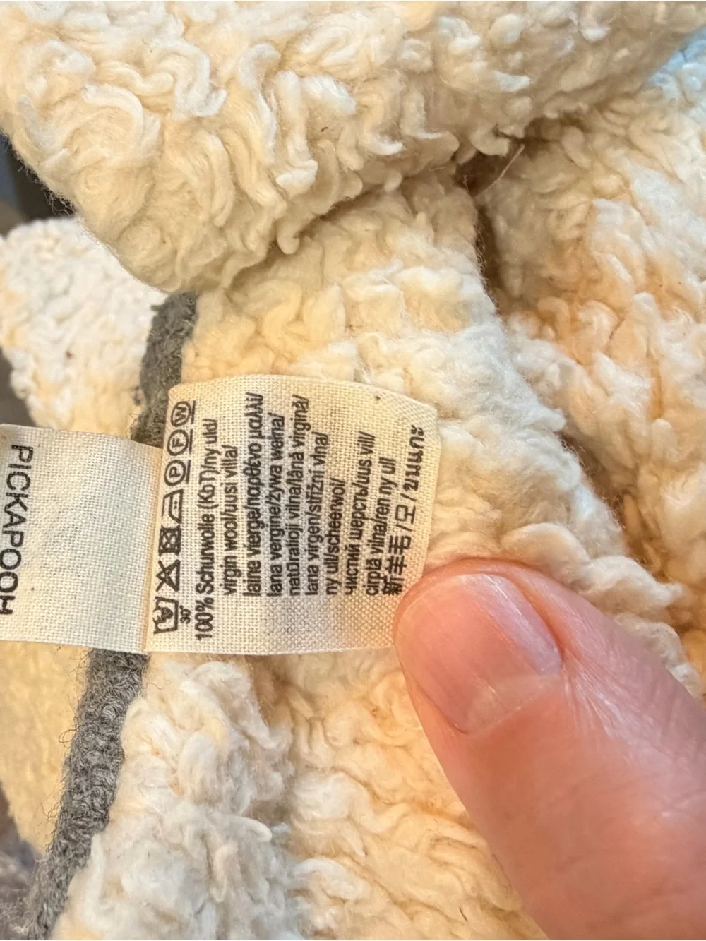 Pickapooh - Organic Boiled Wool - Organic Cotton Sherpa lined - Baby Booties